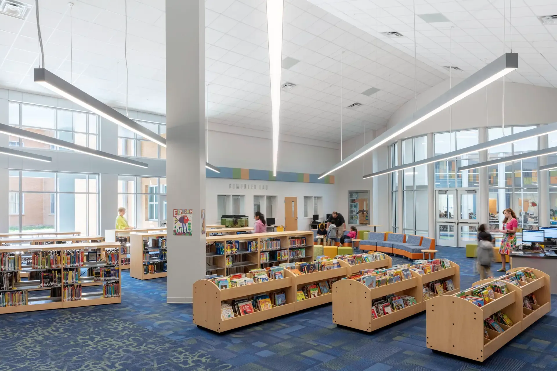 May Howard Elementary: library interior