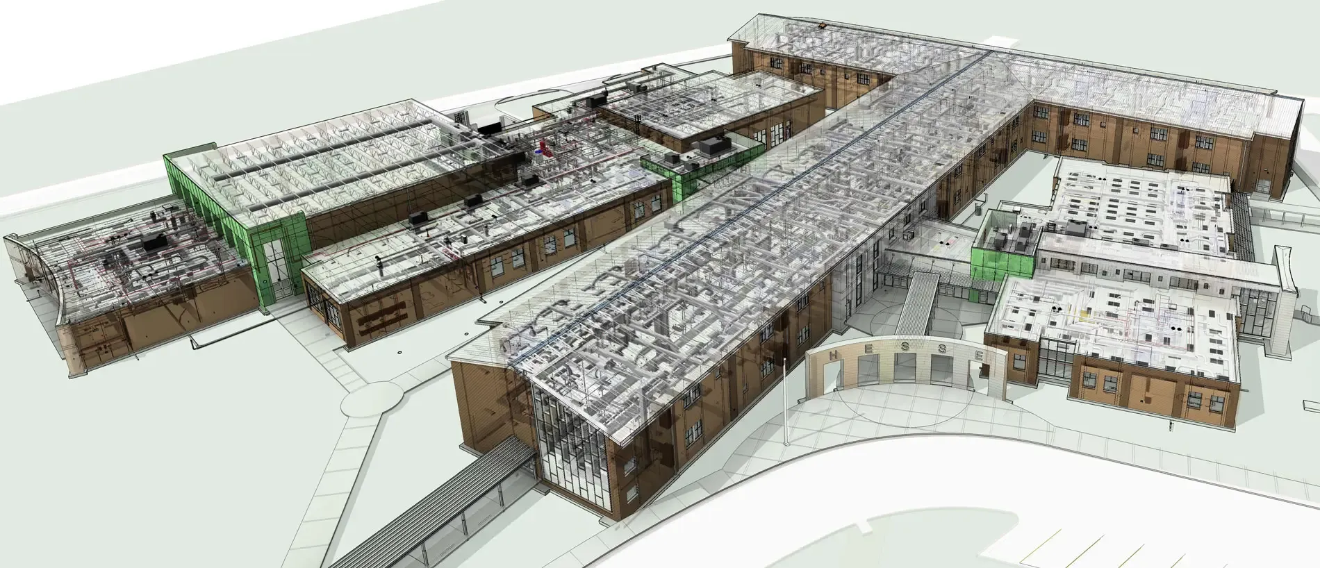 Hesse K-8 School: BIM model rendering