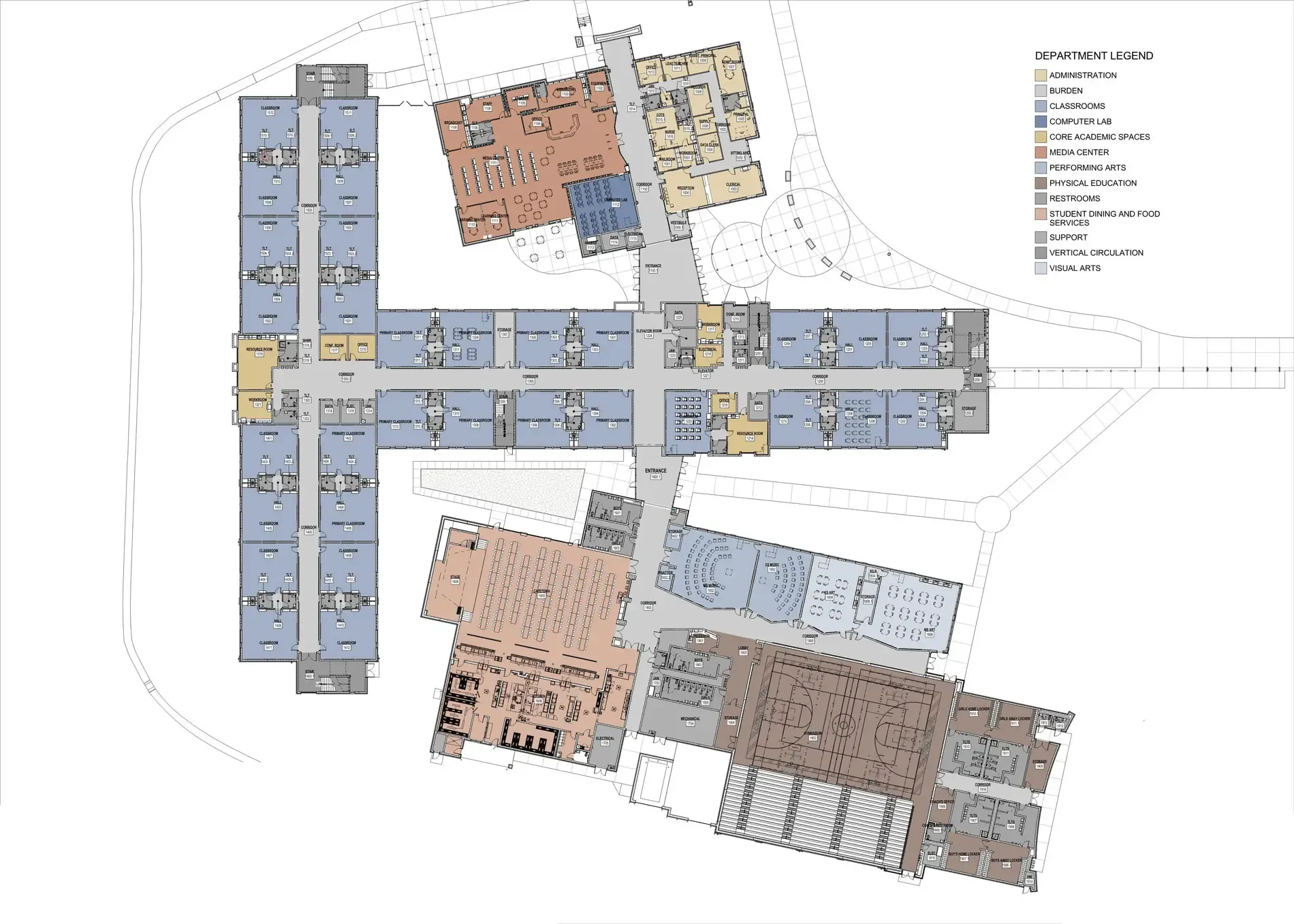 Hesse K-8 School: first floor plan
